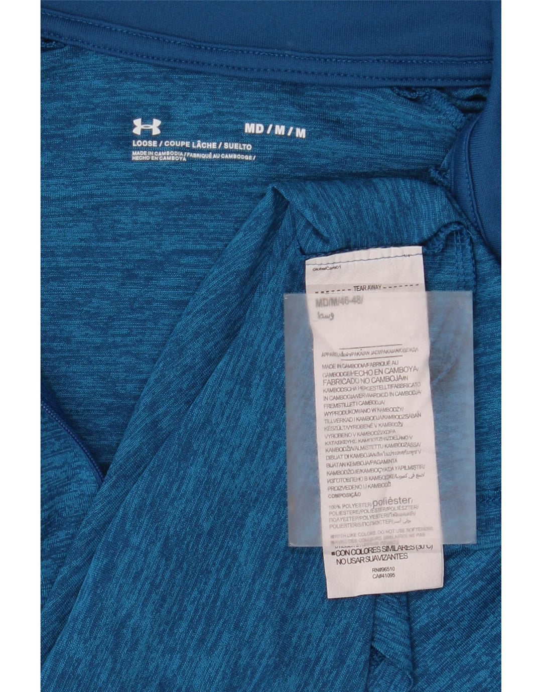 Under Armour Herre Zip Neck Pullover Træningsdragt Top Medium Blue Flecked