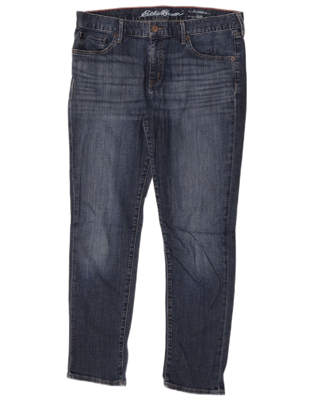 Eddie Bauer Kvinde Kæreste Capri Slim Jeans US 8 Medium W32 L20 Blå