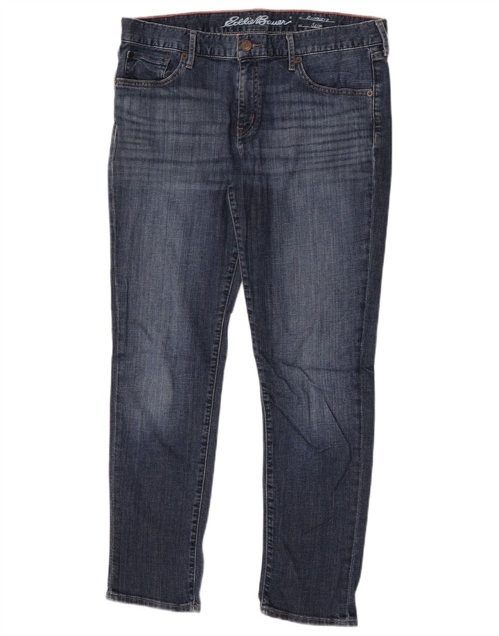 Eddie Bauer Kvinde Kæreste Capri Slim Jeans US 8 Medium W32 L20 Blå