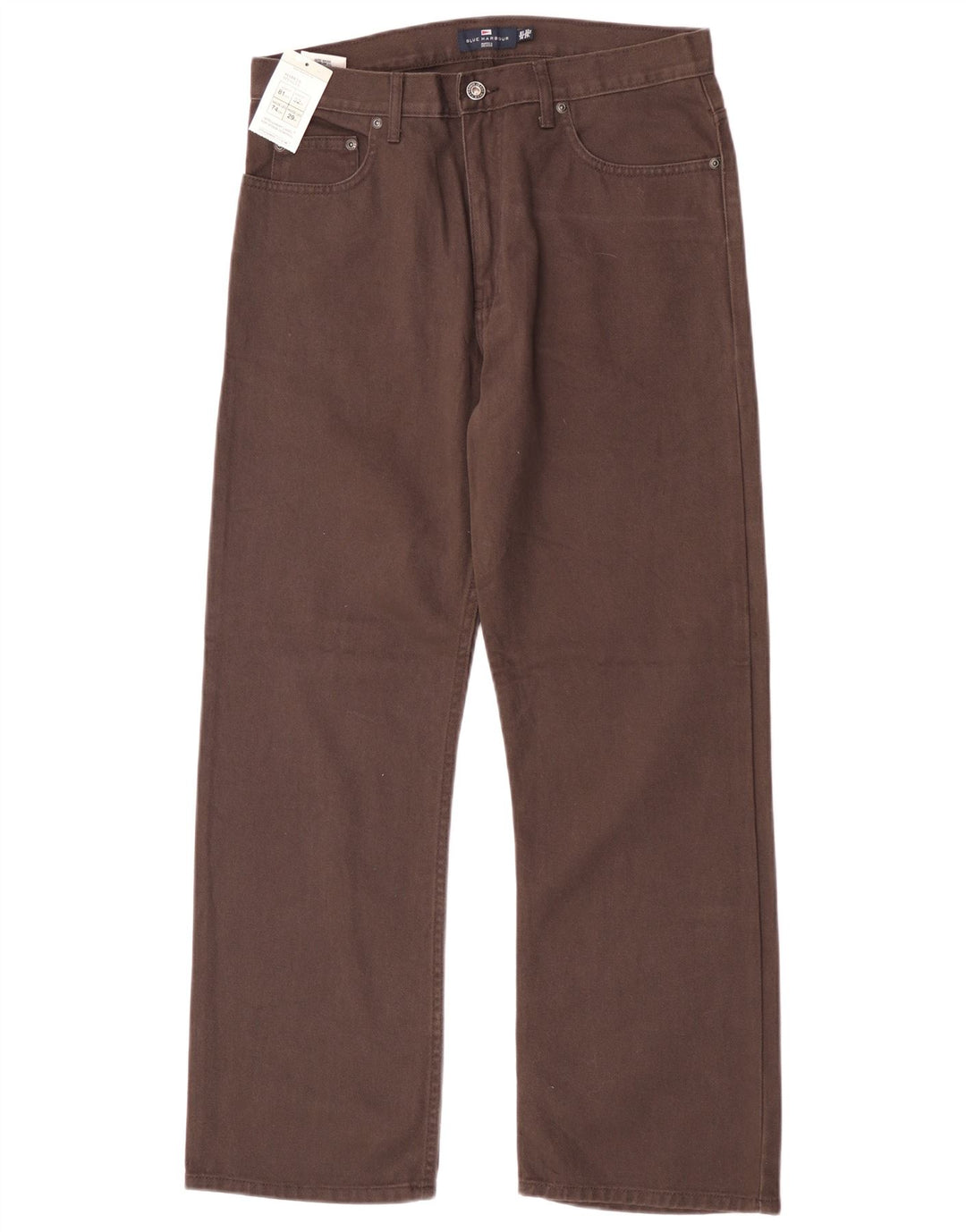 Marks & Spencer Herre Blue Harbor Straight Jeans W32 L29 Brun Bomuld