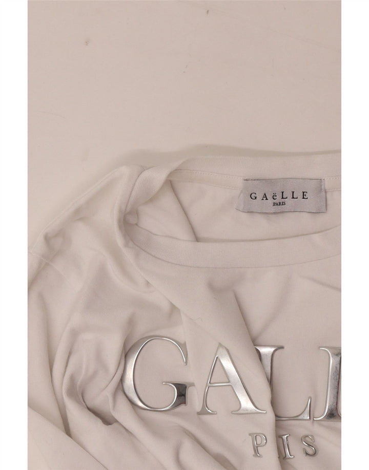 Gaelle Dame Grafisk Top Langærmet UK 6 XS Hvid