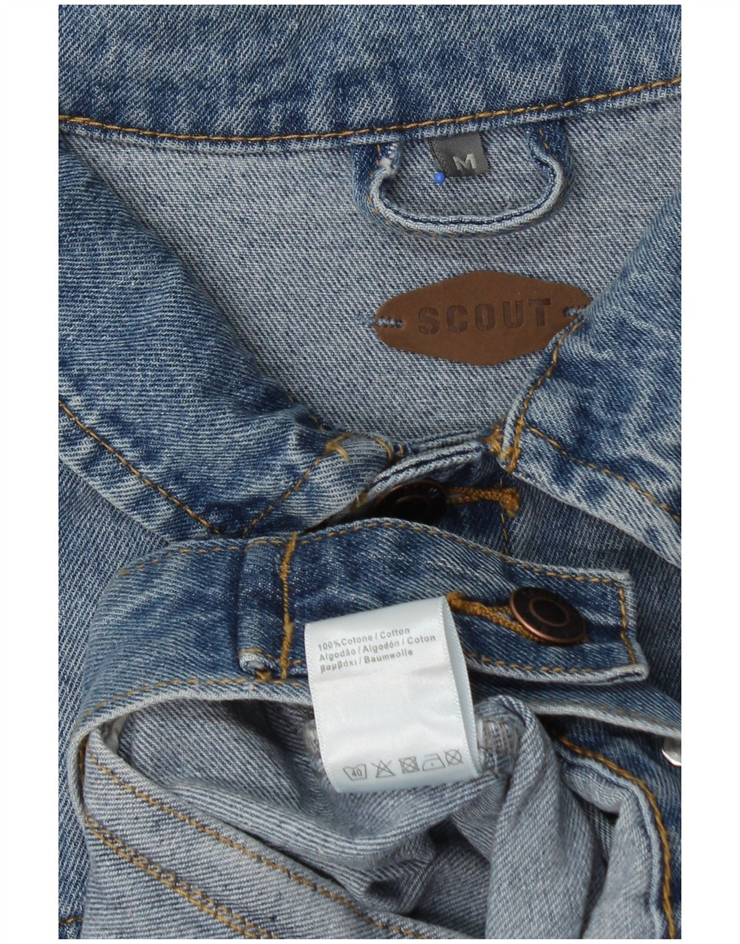 SCOUT Mens Denim Jacket UK 38 Medium Blue Cotton