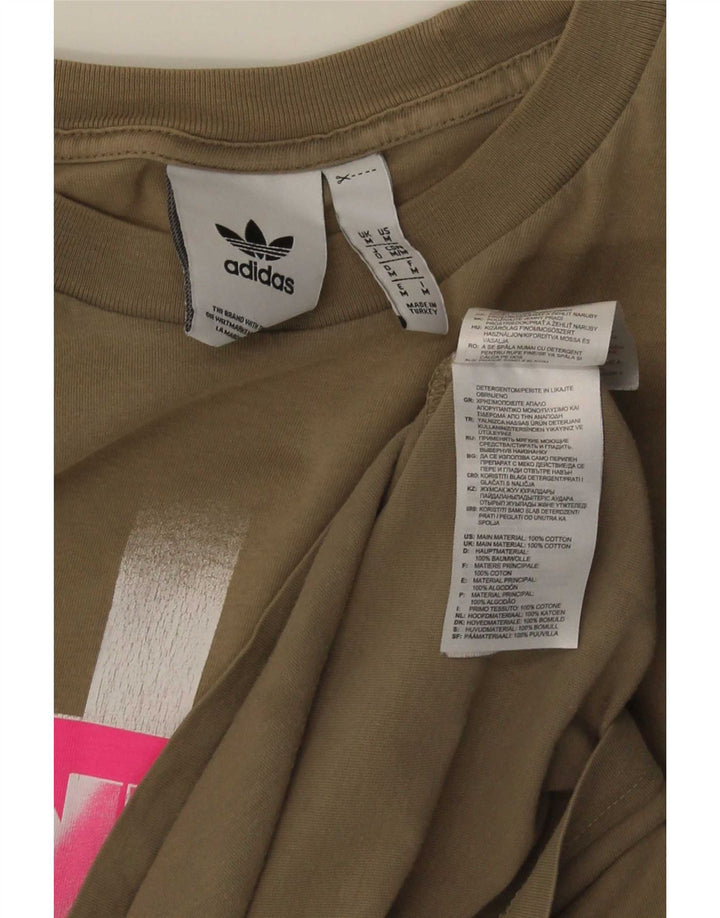 Adidas grafisk t-shirt til mænd, medium Khaki Bomuld