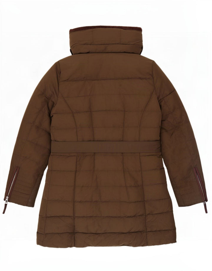 Zara Dame Hætte Polstret Jakke UK 18 XL Khaki Polyester