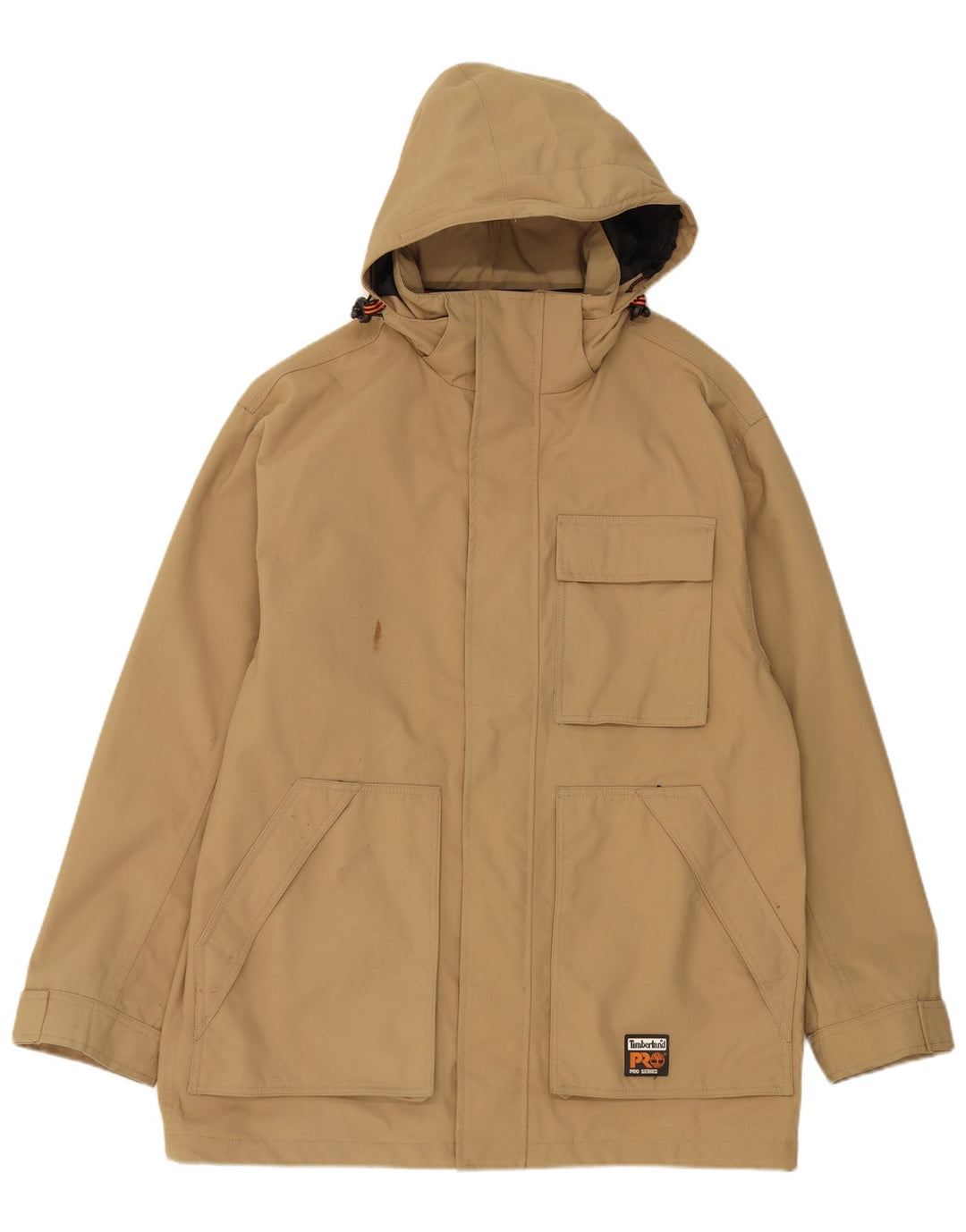 Timberland Herre Hooded Utility Jacket UK 38 Medium Beige Nylon