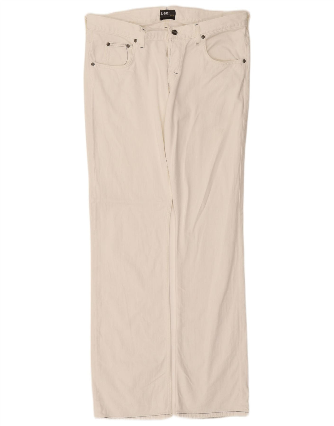 Lee Herre Knox Straight Jeans W36 L34 Hvid Bomuld