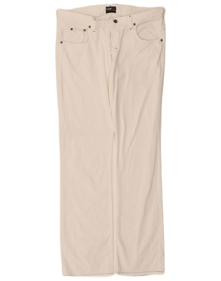 Lee Herre Knox Straight Jeans W36 L34 Hvid Bomuld
