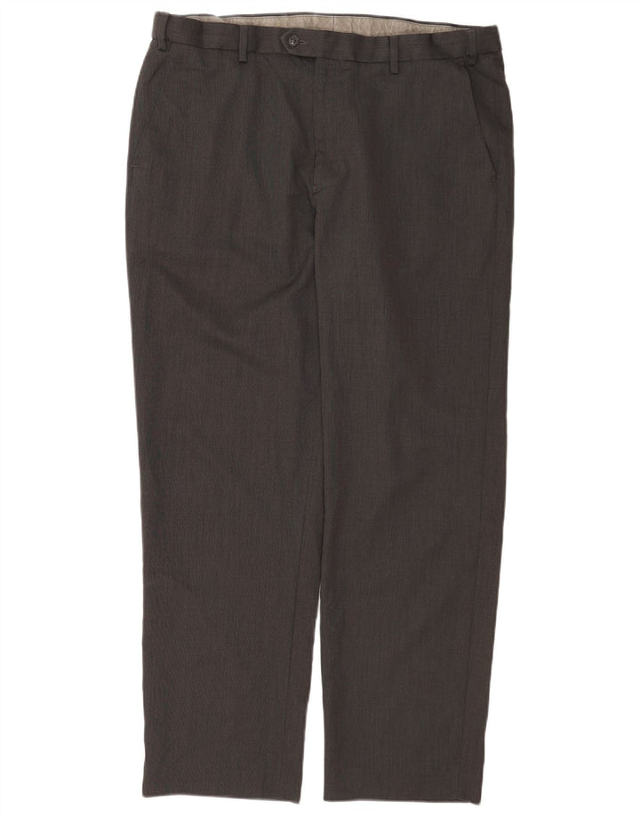 Marks & Spencer Herre Straight Regular Suit Bukser W38 L31 Grå Polyester
