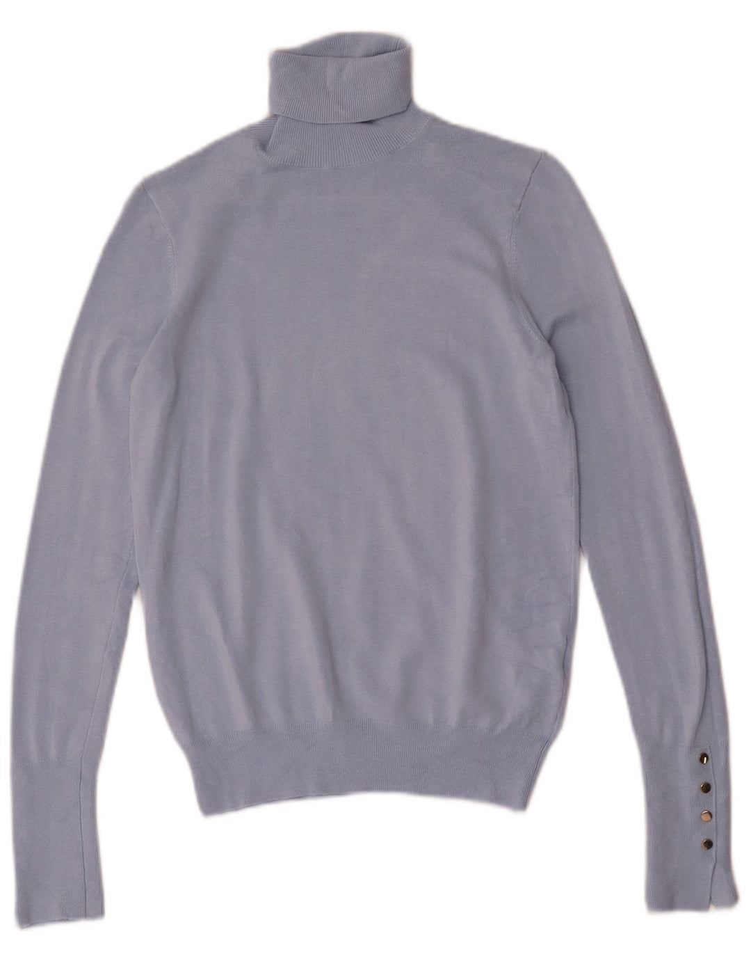 Zara Dame Rullehals Sweater UK 10 Small Blue Viscose