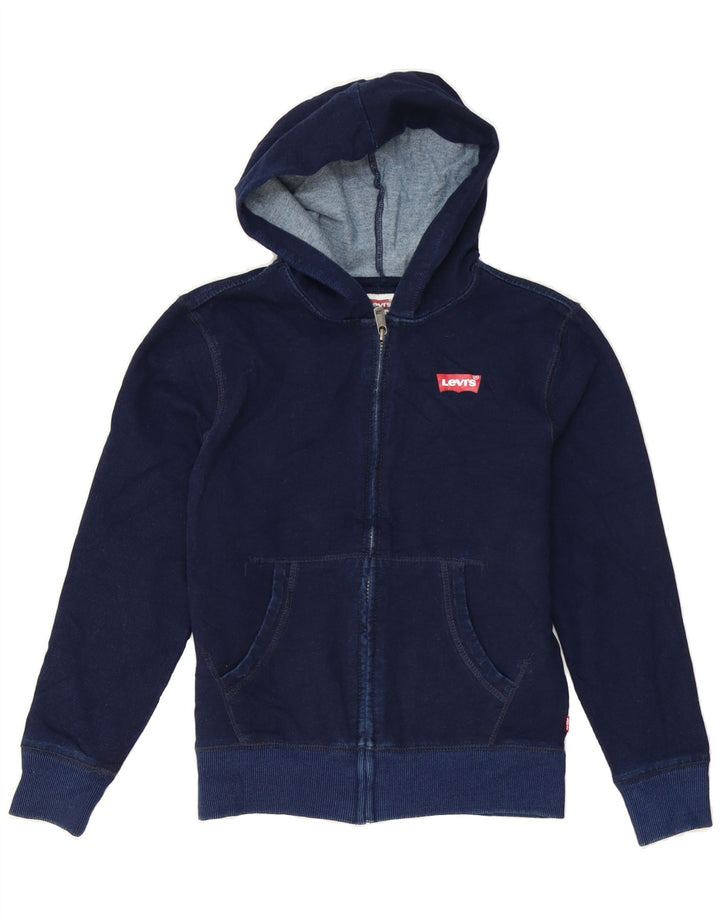 LEVI'S Boys Zip Hoodie Sweater 9-10 Years Navy Blue Cotton Vintage Levi's and Second-Hand Levi's from Messina Hembry 