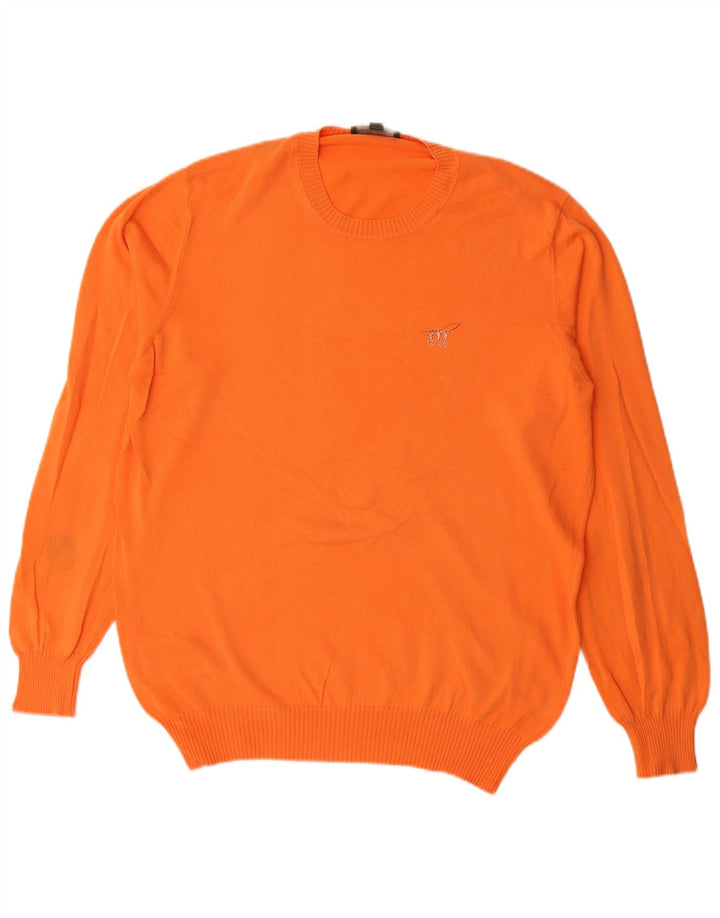 Henry Cottons Herre sweater med rund hals, medium orange bomuld