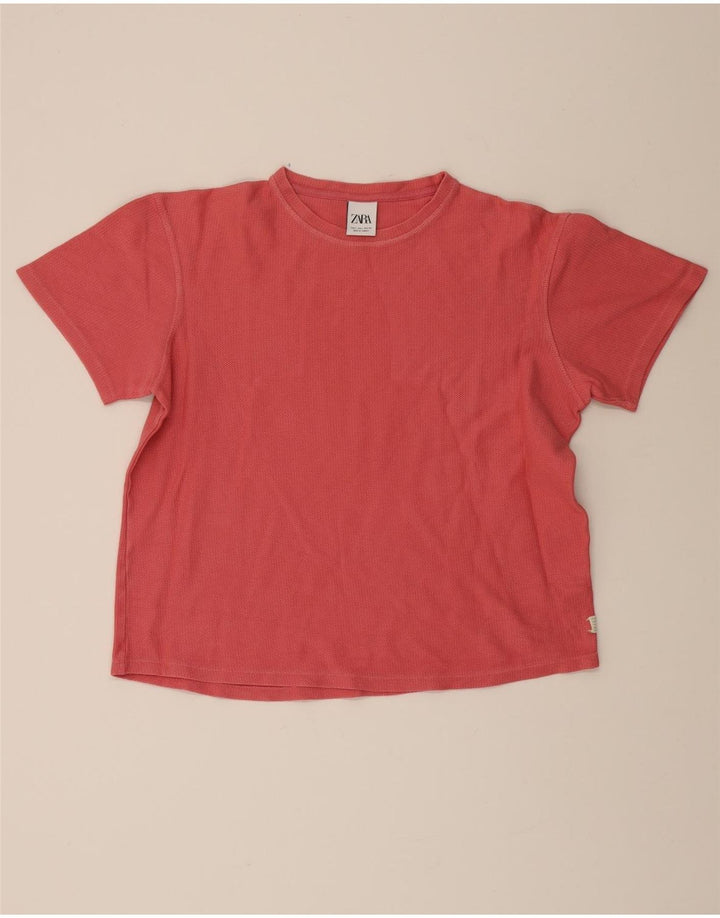 ZARA Womens T-Shirt Top UK 16 Large Red Cotton Vintage Zara and Second-Hand Zara from Messina Hembry 