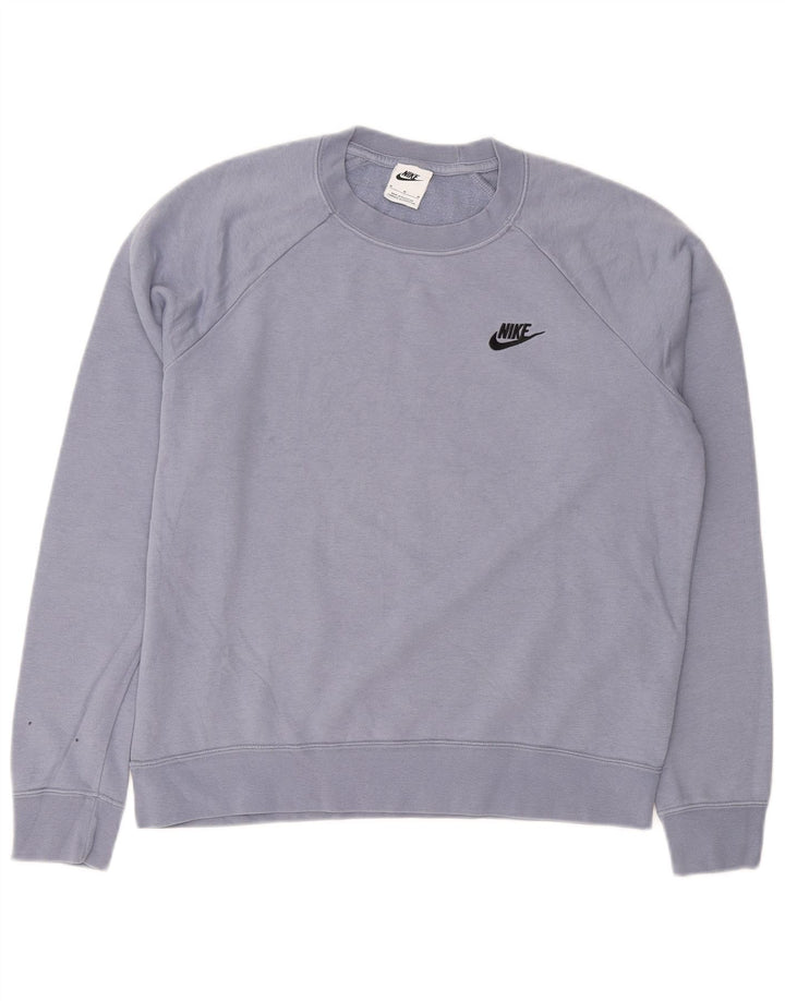 NIKE Sweatshirt Jumper UK 14 Medium Blue Bomuld