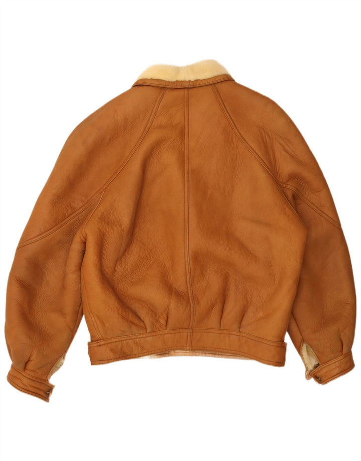 Vintage Herre Shearling Jacket IT 50 Large Brown Shearling