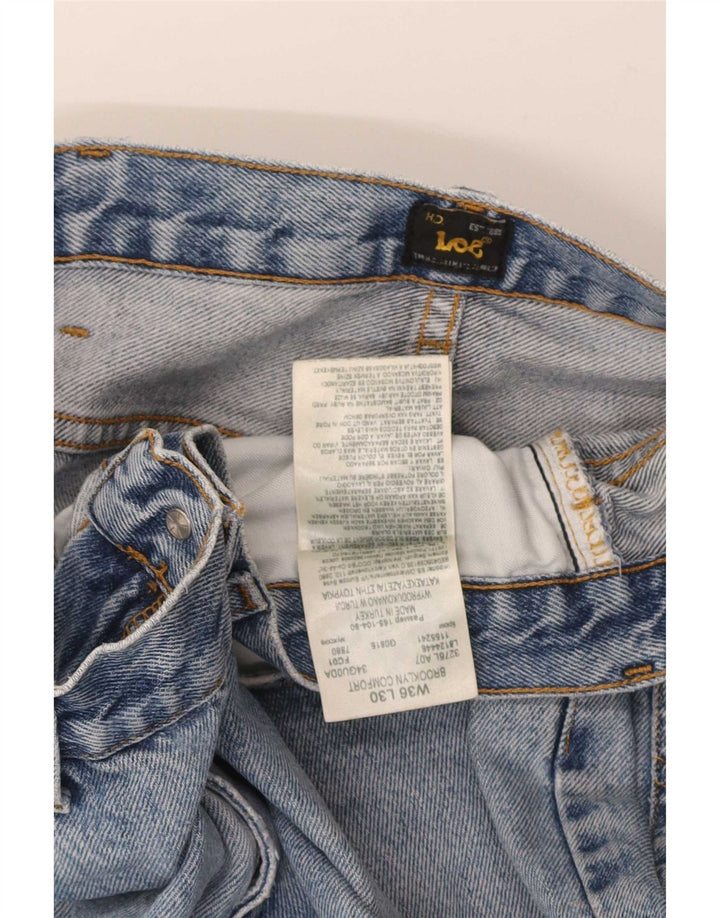 Lee Mens Brooklyn Cropped Straight Jeans W36 L26 Blue Cotton