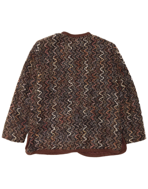 Maglificio Dame 5 Button Blazer Jacket UK 16 Large Brown Chevron Wool