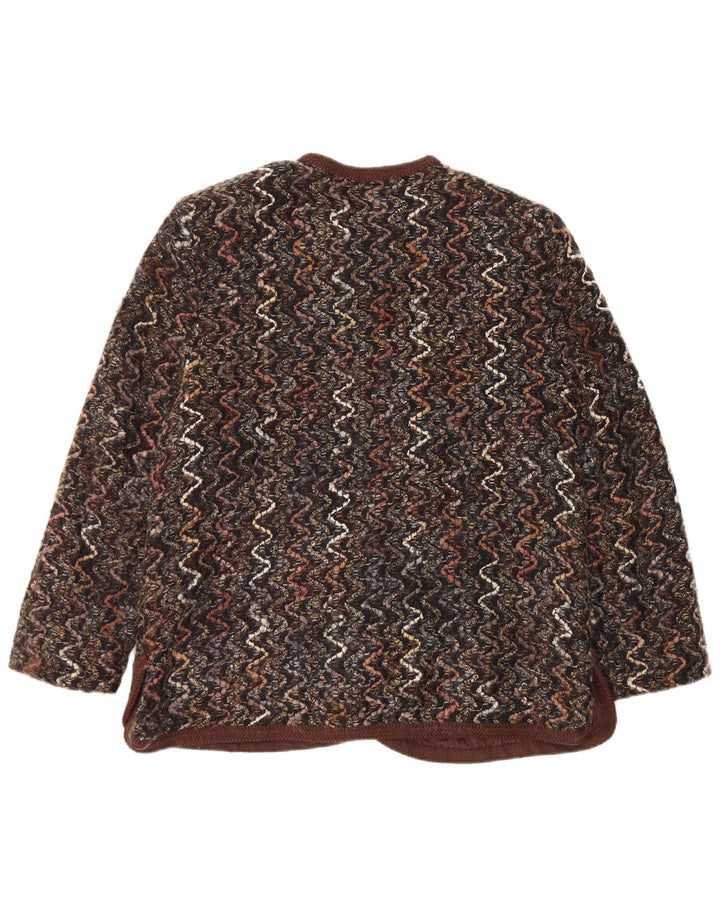 Maglificio Dame 5 Button Blazer Jacket UK 16 Large Brown Chevron Wool