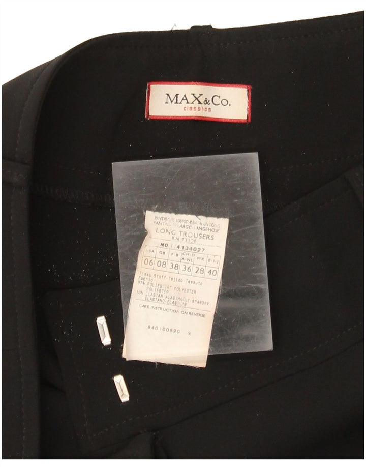 Max & Co. Dame Bootcut Suit Bukser UK 8 Small W30 L31 Sort Polyester