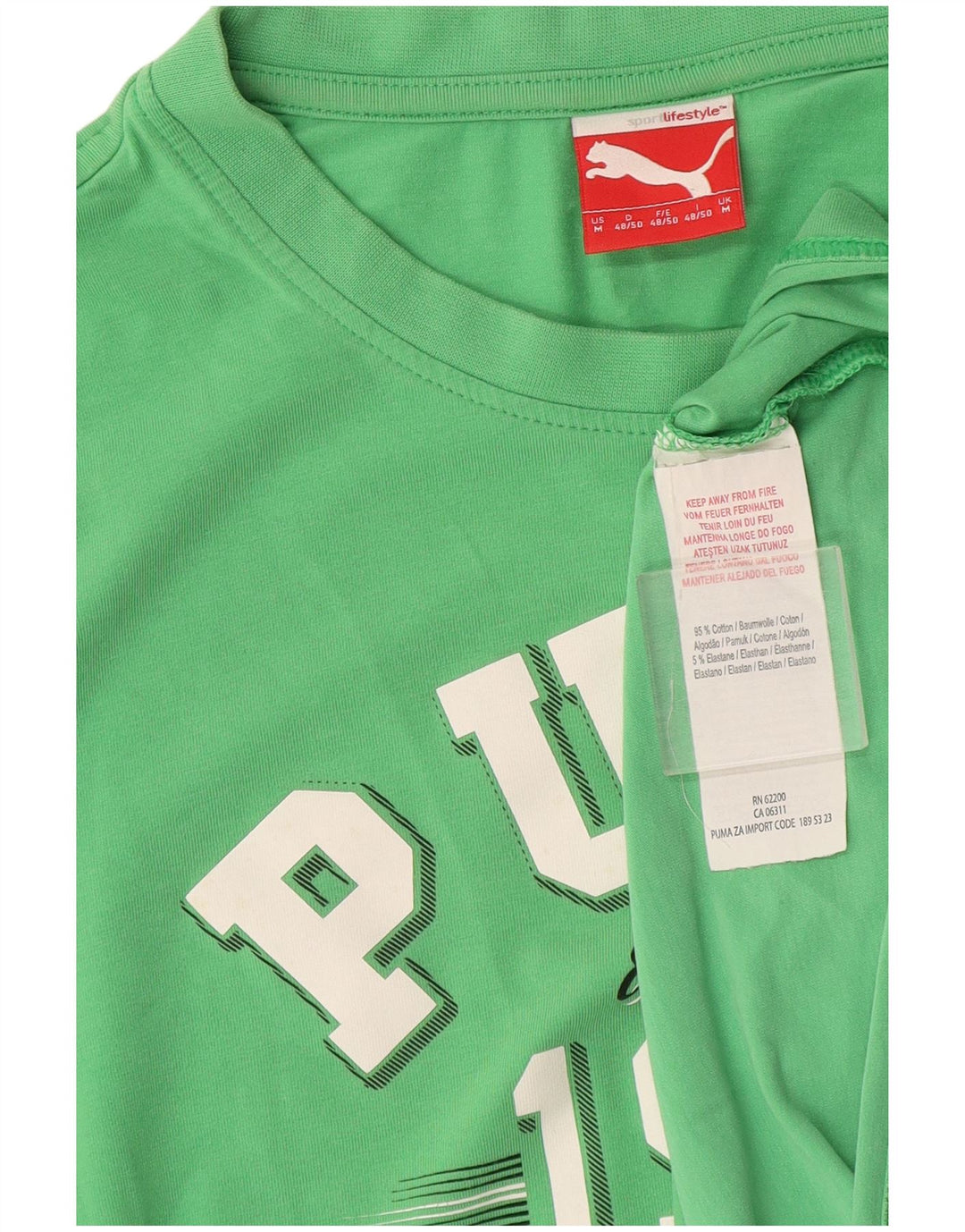 Puma Herre grafisk T-shirt Top mellemgrøn bomuld
