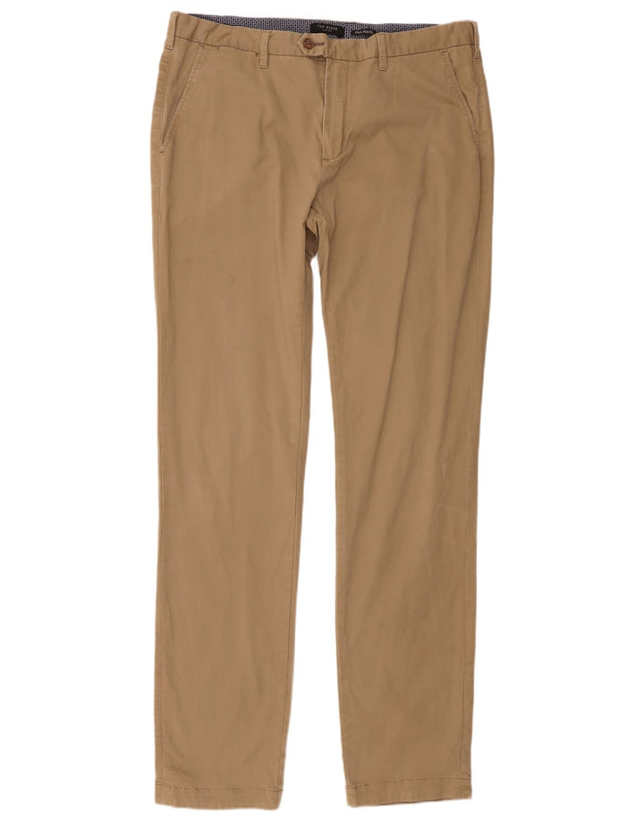 Ted Baker Straight Chino Bukser til mænd W36 L36 Beige Bomuld