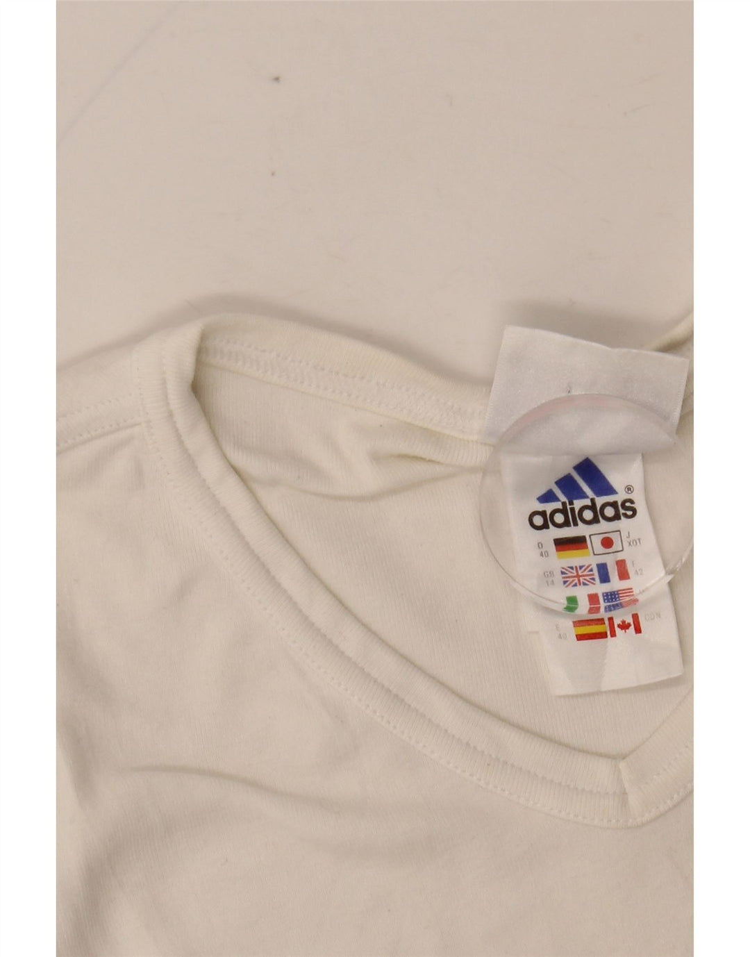 ADIDAS T-shirt top til kvinder DK 14 Medium hvid bomuld