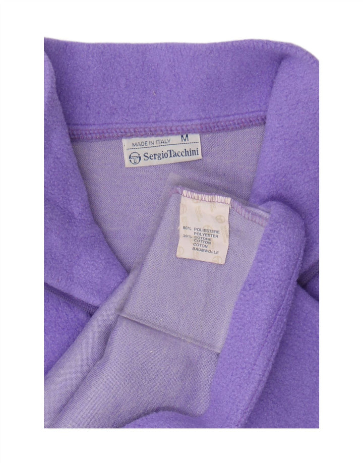 Sergio Tacchini Dame lynlås-hals Fleece Jumper UK 14 Medium Lilla Polyester