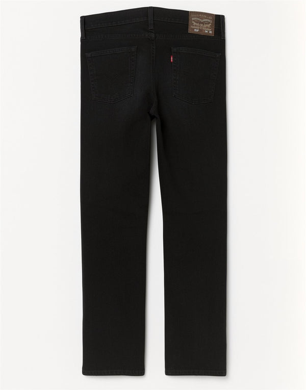 Levi's Herre 513 Slim Fit Straight Jeans W34 L30 Sort Bomuld