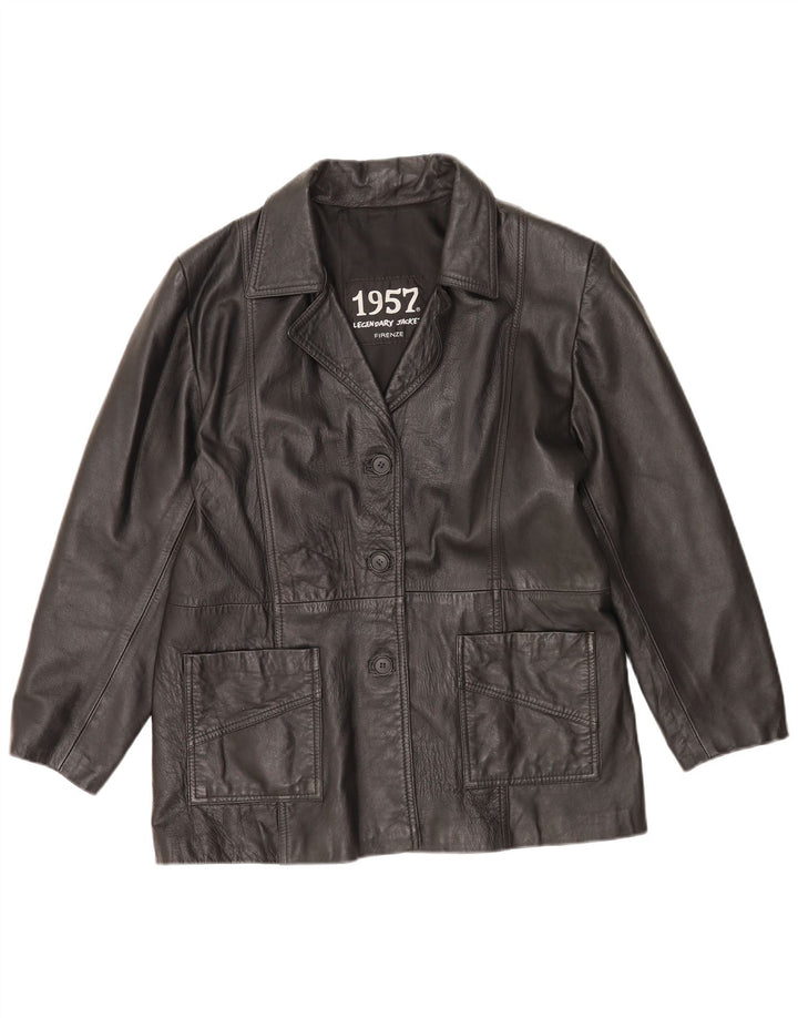 1957 Legendary Dame Læderjakke UK 14 Medium Sort Læder