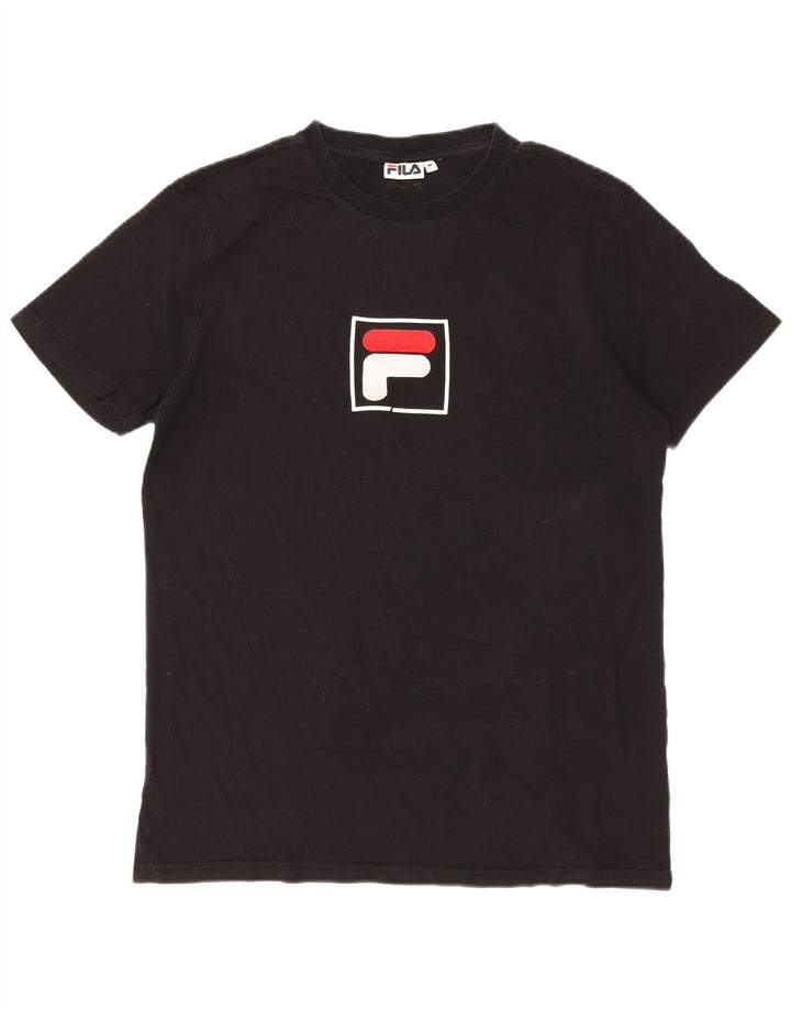 Fila Herre Grafisk T-Shirt Top Medium Sort Bomuld