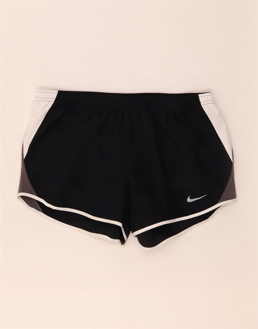 Nike Dame Dri Fit sportsshorts UK 14 Medium Sort Colourblock Polyester