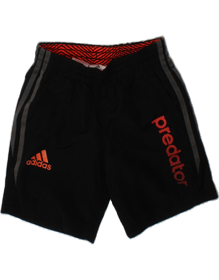 ADIDAS Boys Climalite Graphic Sport Shorts 7-8 Years  Black Polyester Vintage Adidas and Second-Hand Adidas from Messina Hembry 