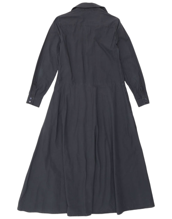 Max & Co. Dame Maxi Langærmet Skjortekjole UK 8 Small Navy Blue