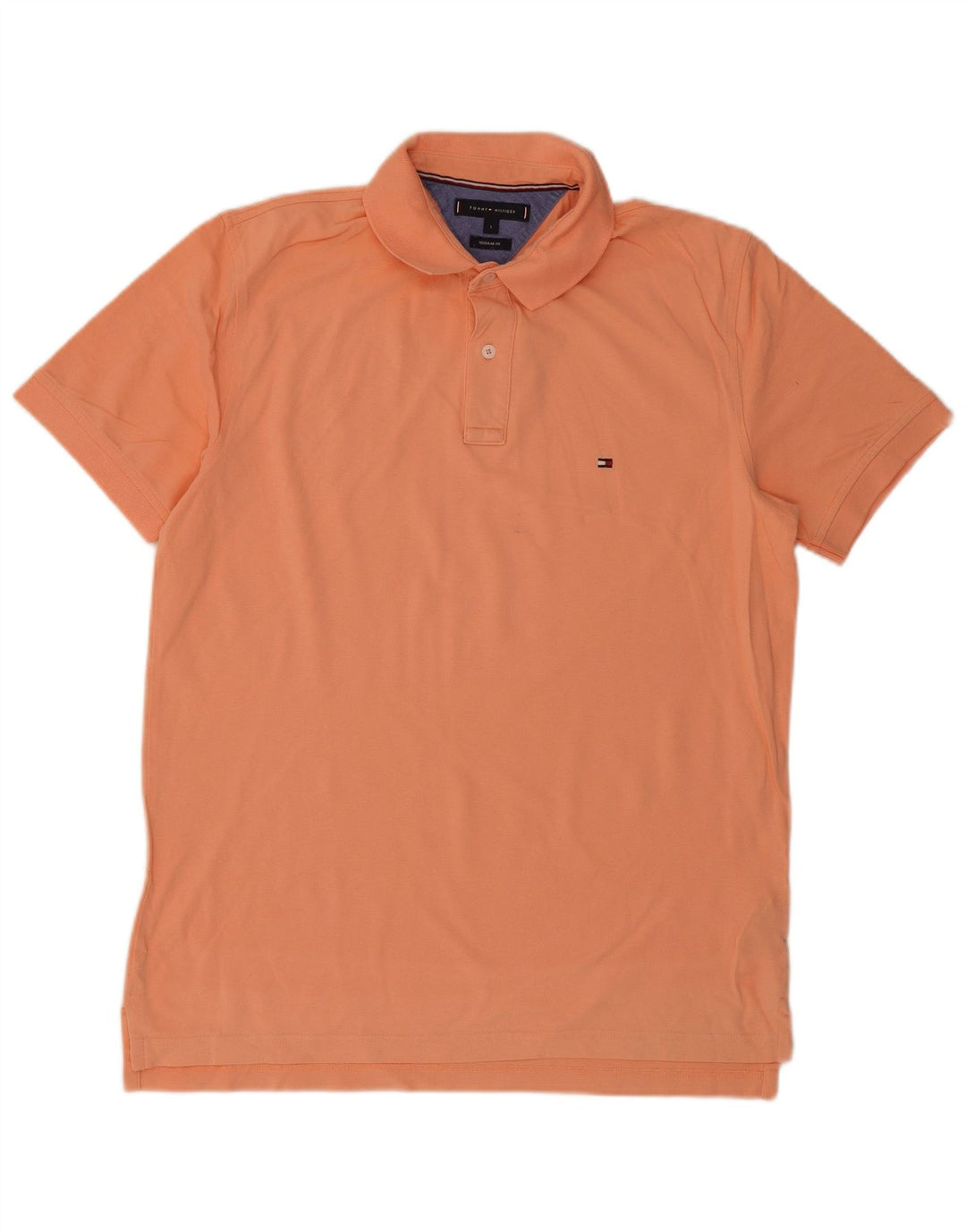 Tommy Hilfiger Herre Regular Fit Polo Shirt Stor Orange Bomuld