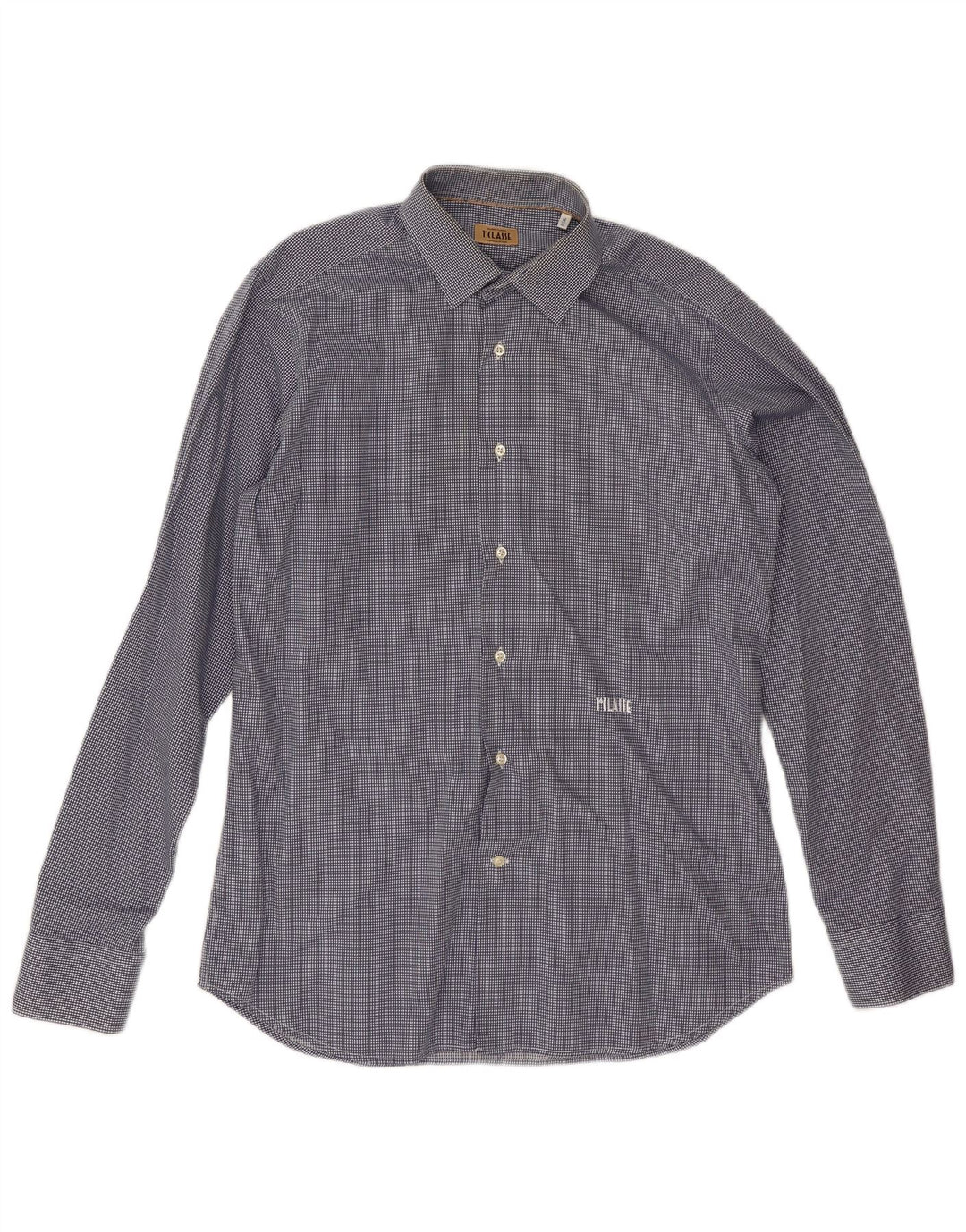 ALVIERO MARTINI Herreskjorte str. 16 41 Large Navy Blue Gingham Cotton