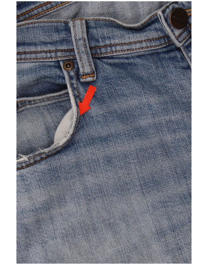 Wrangler Herre Distressed Denim Shorts W34 Large Blue Cotton