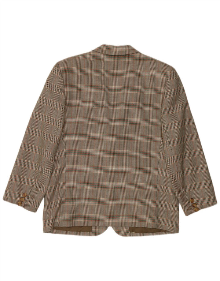 Burberrys Dame 2-knaps blazerjakke UK 14 Large Green Houndstooth Uld