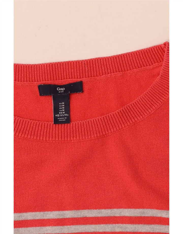 Gap Dame Boat Neck Jumper Sweater UK 14 Medium Rød Stribet