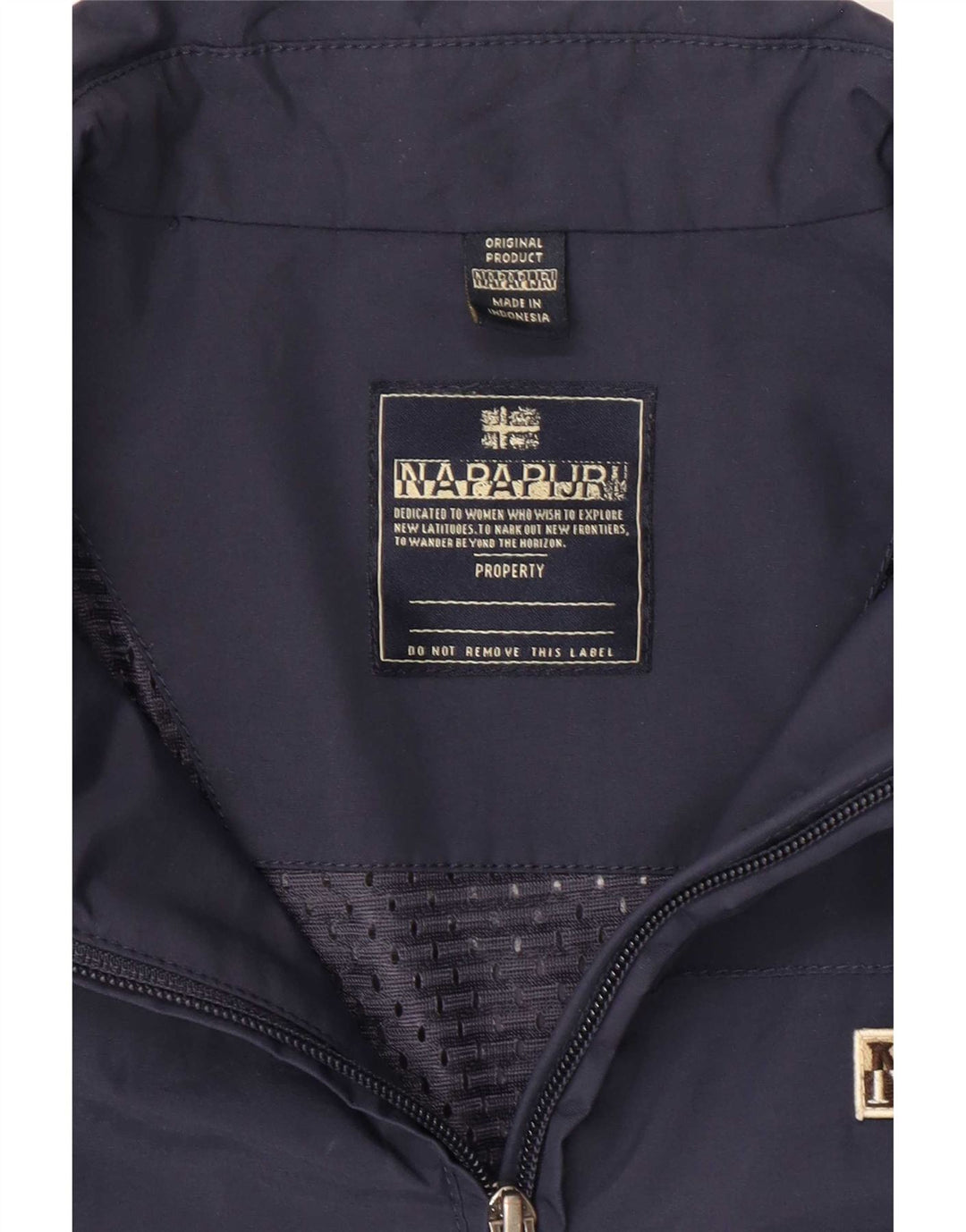 Napapijri Womens Bomber Jacket UK 14 Large Navy Blue