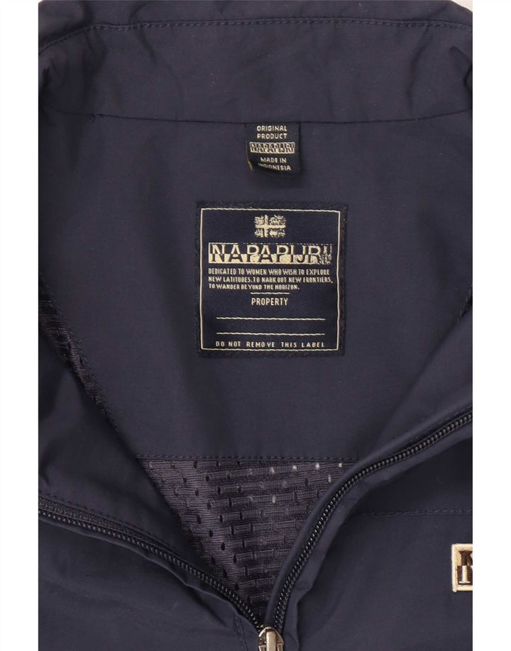 Napapijri Womens Bomber Jacket UK 14 Large Navy Blue