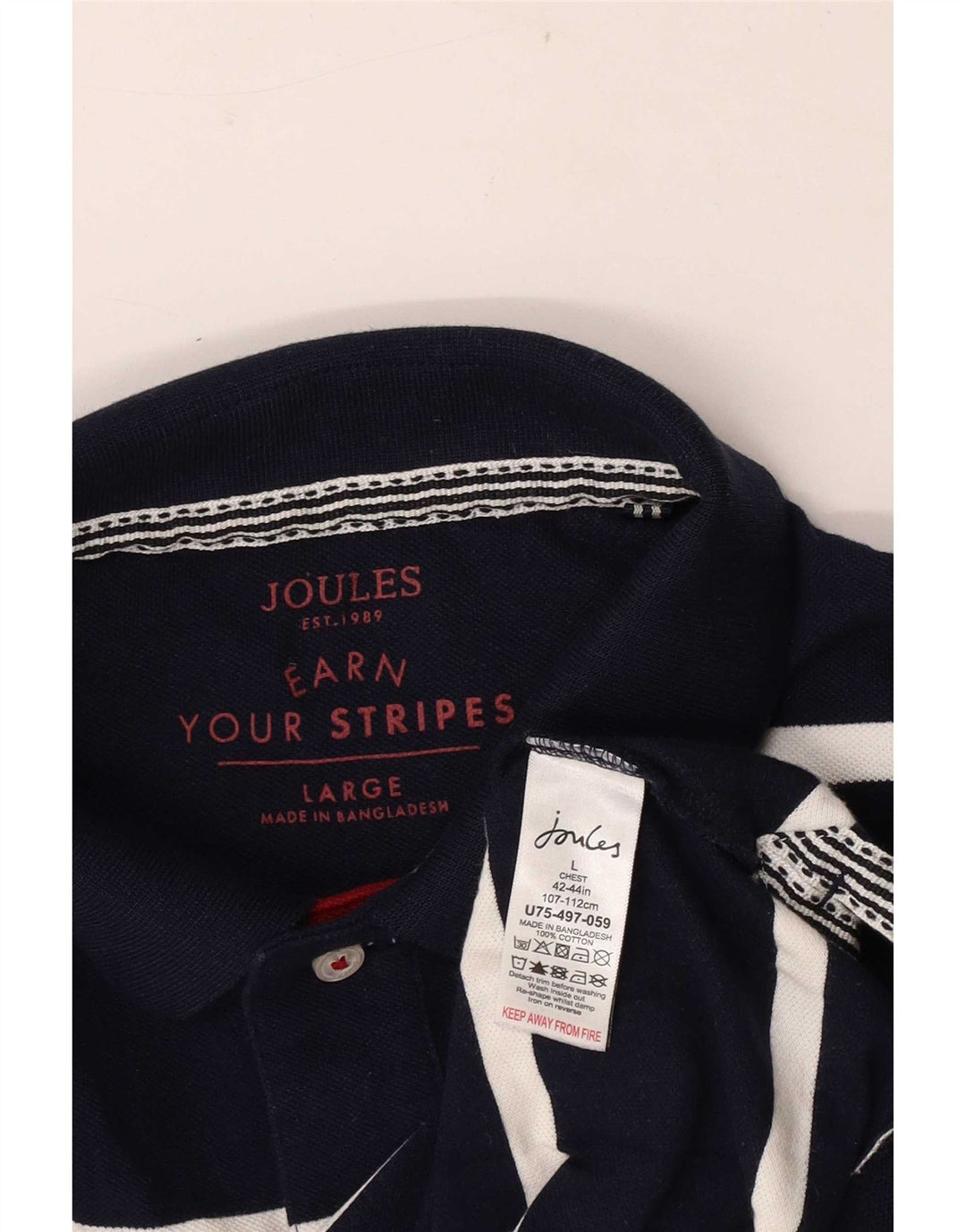 Joules Poloshirt til mænd Stor marineblå stribet bomuld