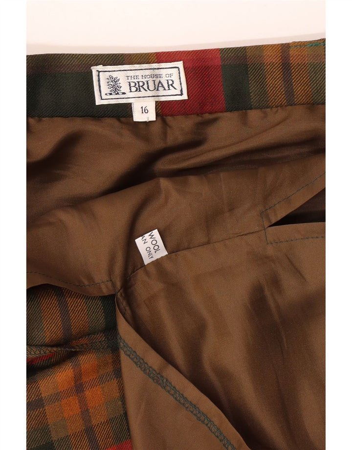 THE HOUSE OF BRUAR A-line nederdel til kvinder UK 16 Large W33 Rød Plaid