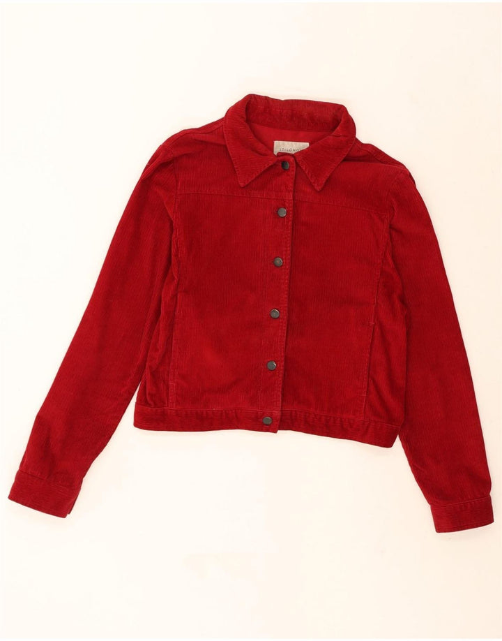 STILONOIR BY K Womens Corduroy Jacket IT 44 Medium Red Cotton Vintage Stilonoir By K and Second-Hand Stilonoir By K from Messina Hembry 