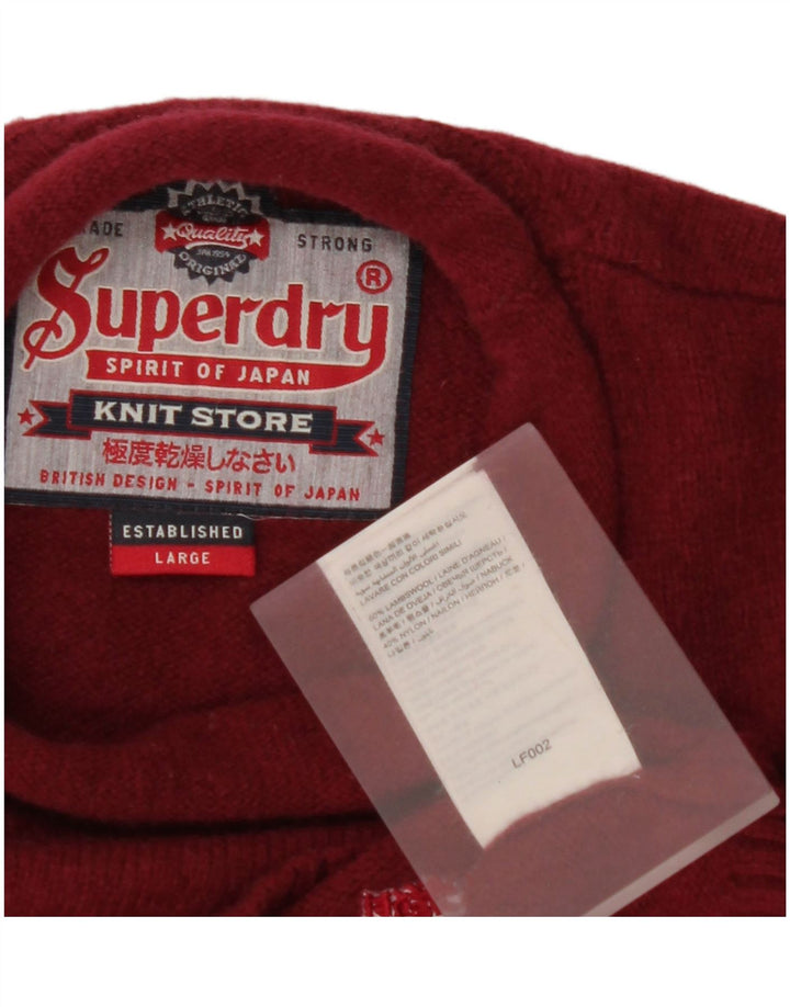SUPERDRY Herre Rullehalstrøje Stor Burgundy lammeuld