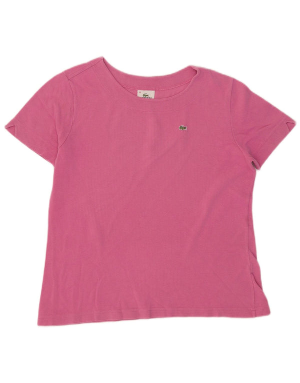 Lacoste Dame T-Shirt Top Størrelse 48 XL Pink Bomuld