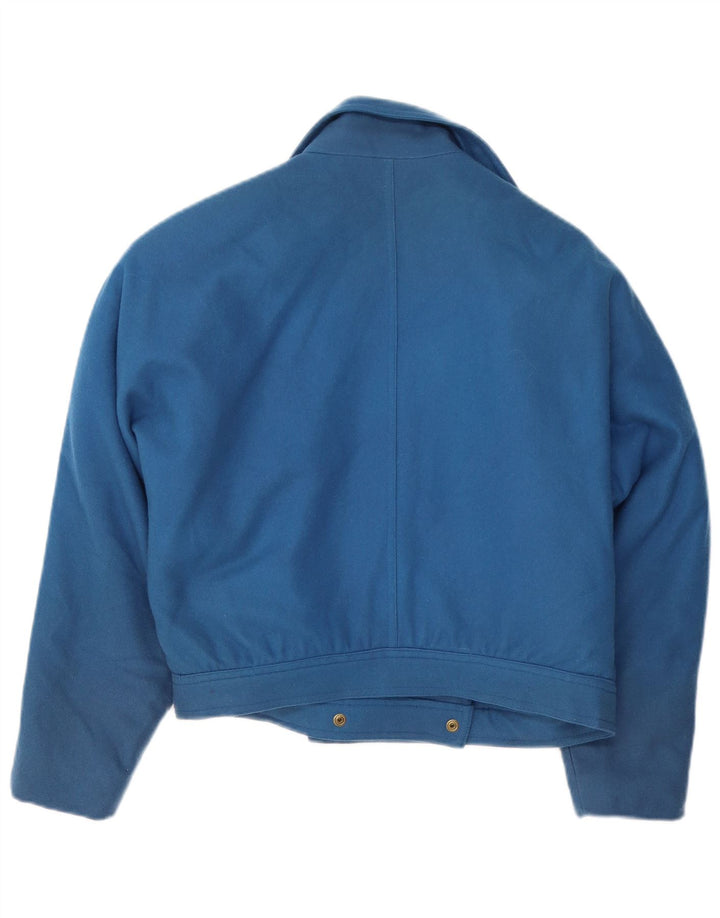 Vintage Dame Oversized Blazer Jacket EU 42 Large Blue Wool