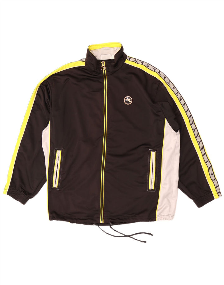 Diadora Herre grafisk træningsdragt Topjakke UK 38 Medium Sort Colourblock