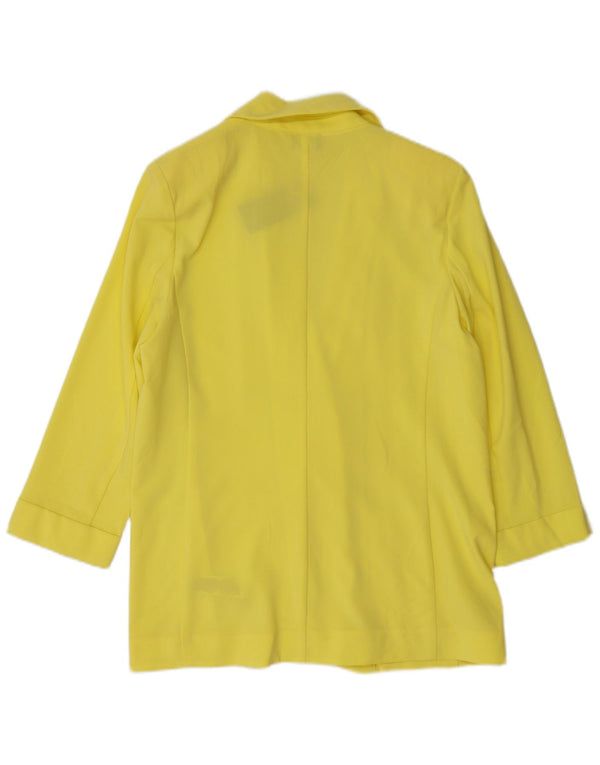 Marks & Spencer Dame 3/4 ærmet åben blazerjakke UK 12 Medium Gul