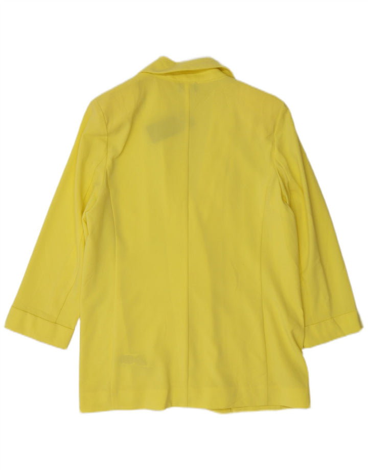 Marks & Spencer Dame 3/4 ærmet åben blazerjakke UK 12 Medium Gul