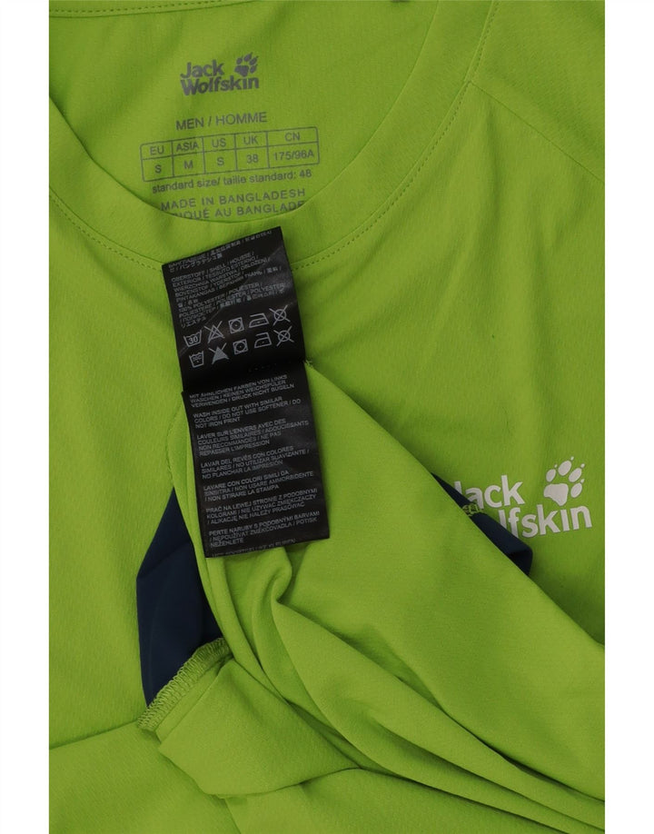 Jack Wolfskin Herre T-Shirt Top Lille Grøn Colourblock Polyester
