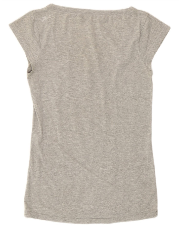Reebok Dame T-Shirt Top UK 10 Lille Grå